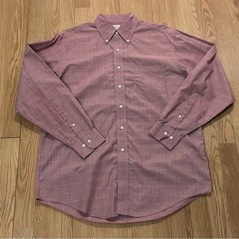 Brooks Brothers 346 Men’s 16x4/5 Long Sleeve Button Down Shirt Red Plaid